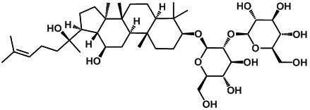 image of chemical structure of Ginsenoside rg3