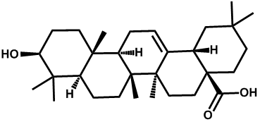 image of chemical structure of Oleanolic acid